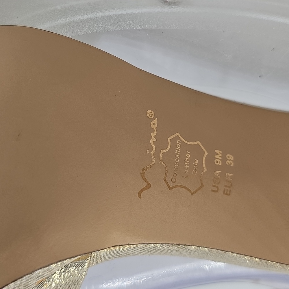 K NINA WOMENS SIZE 9m GOLD 4” HEELS - Picture 11 of 11